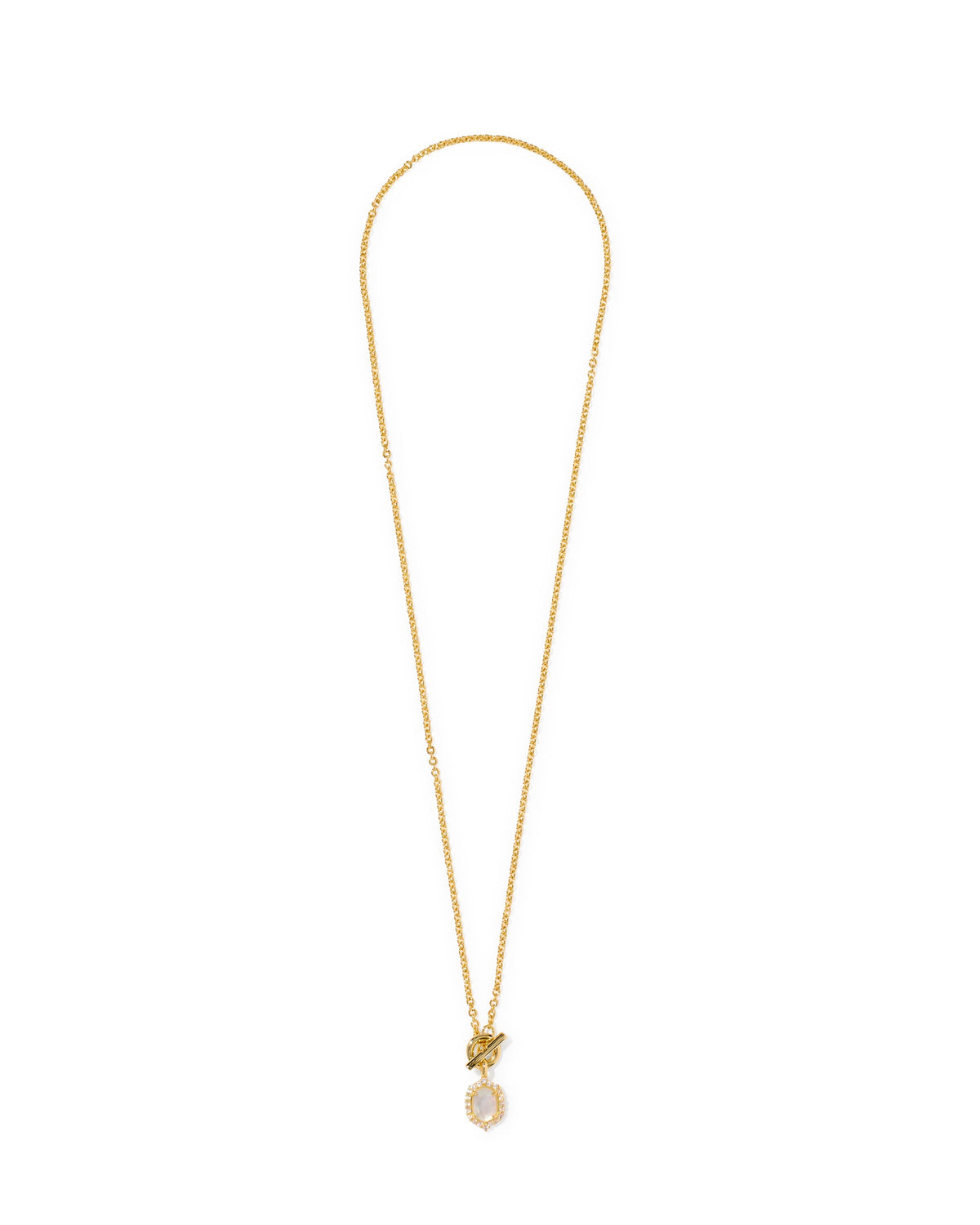 Kendra Scott Jewelry Kendra Scott Daphne Crystal Frame Toggle Necklace-- Gold Ivory Mother of Pearl
