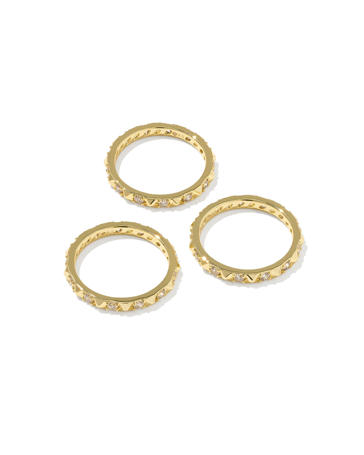 Kendra Scott Jewelry Kendra Scott Fate Ring Set of 3-- Gold Metal White CZ
