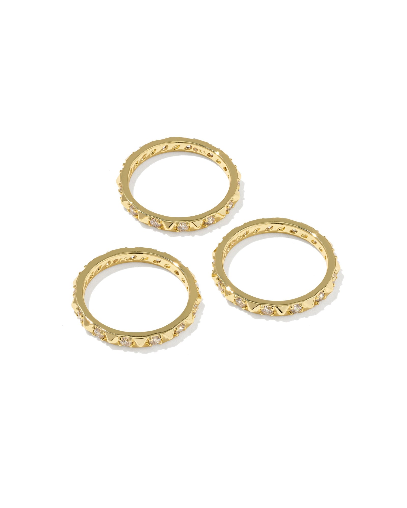 Kendra Scott Jewelry Kendra Scott Fate Ring Set of 3-- Gold Metal White CZ