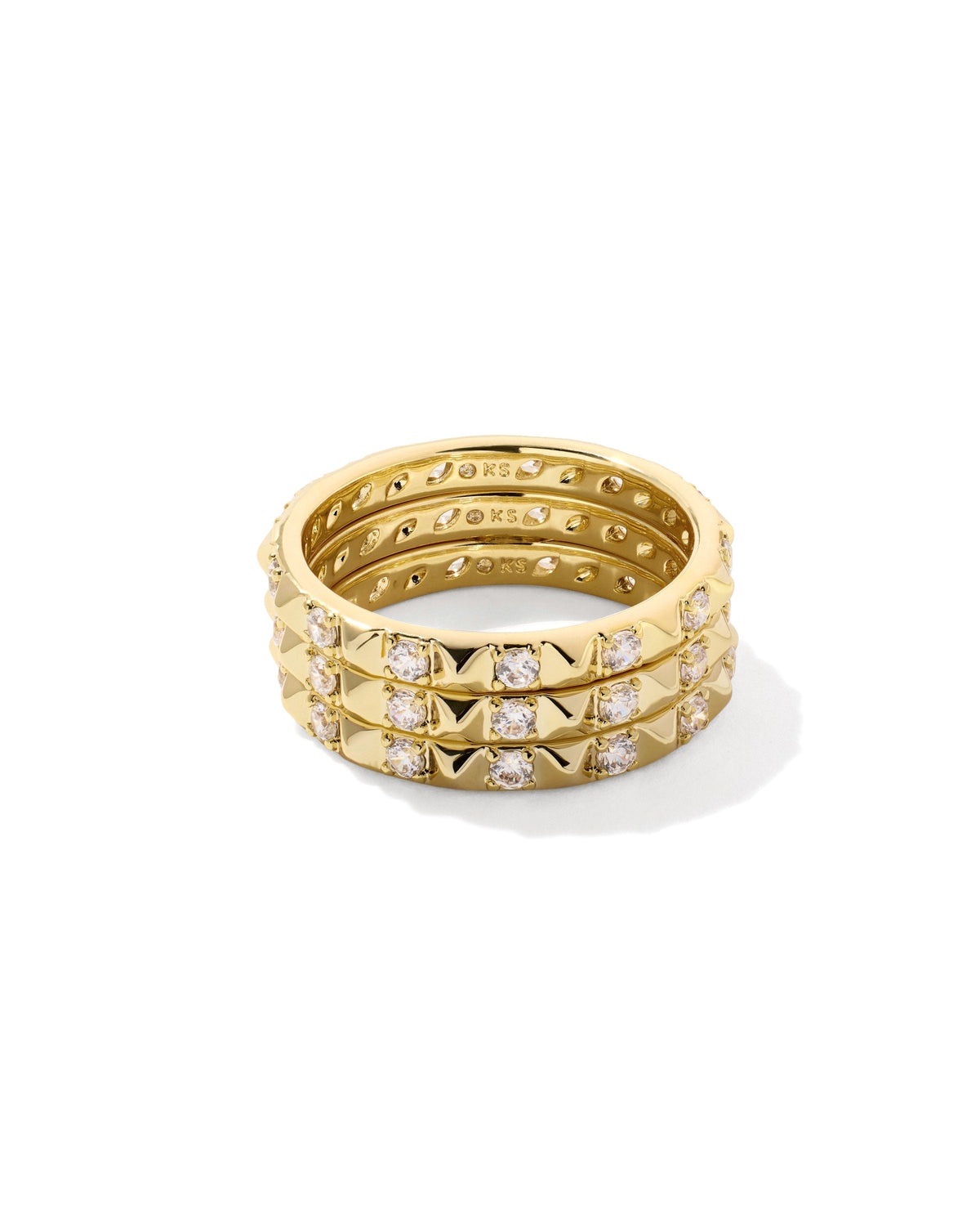 Kendra Scott Jewelry Kendra Scott Fate Ring Set of 3-- Gold Metal White CZ