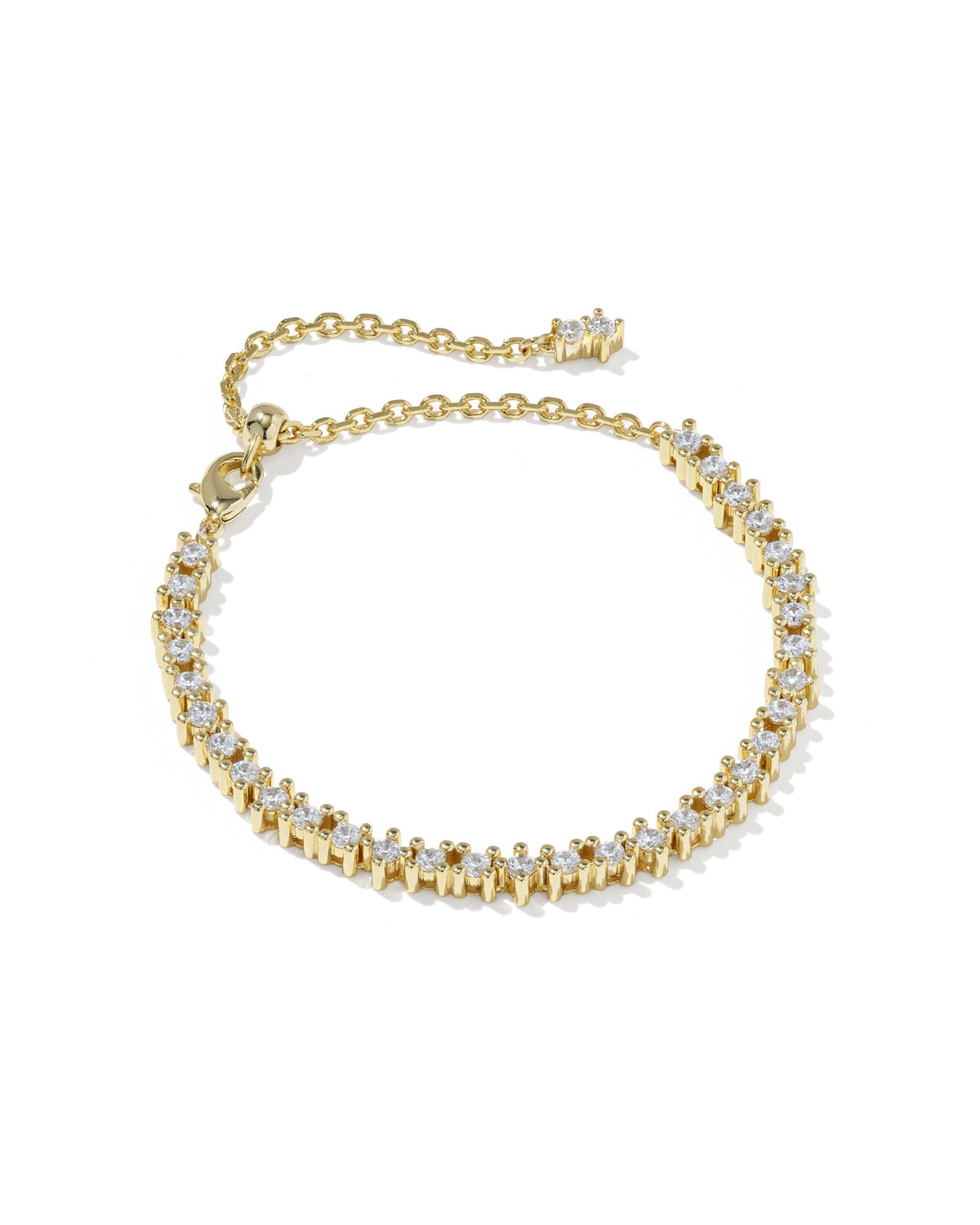 Kendra Scott Jewelry Kendra Scott Fate Tennis Bracelet-- Gold Metal White CZ