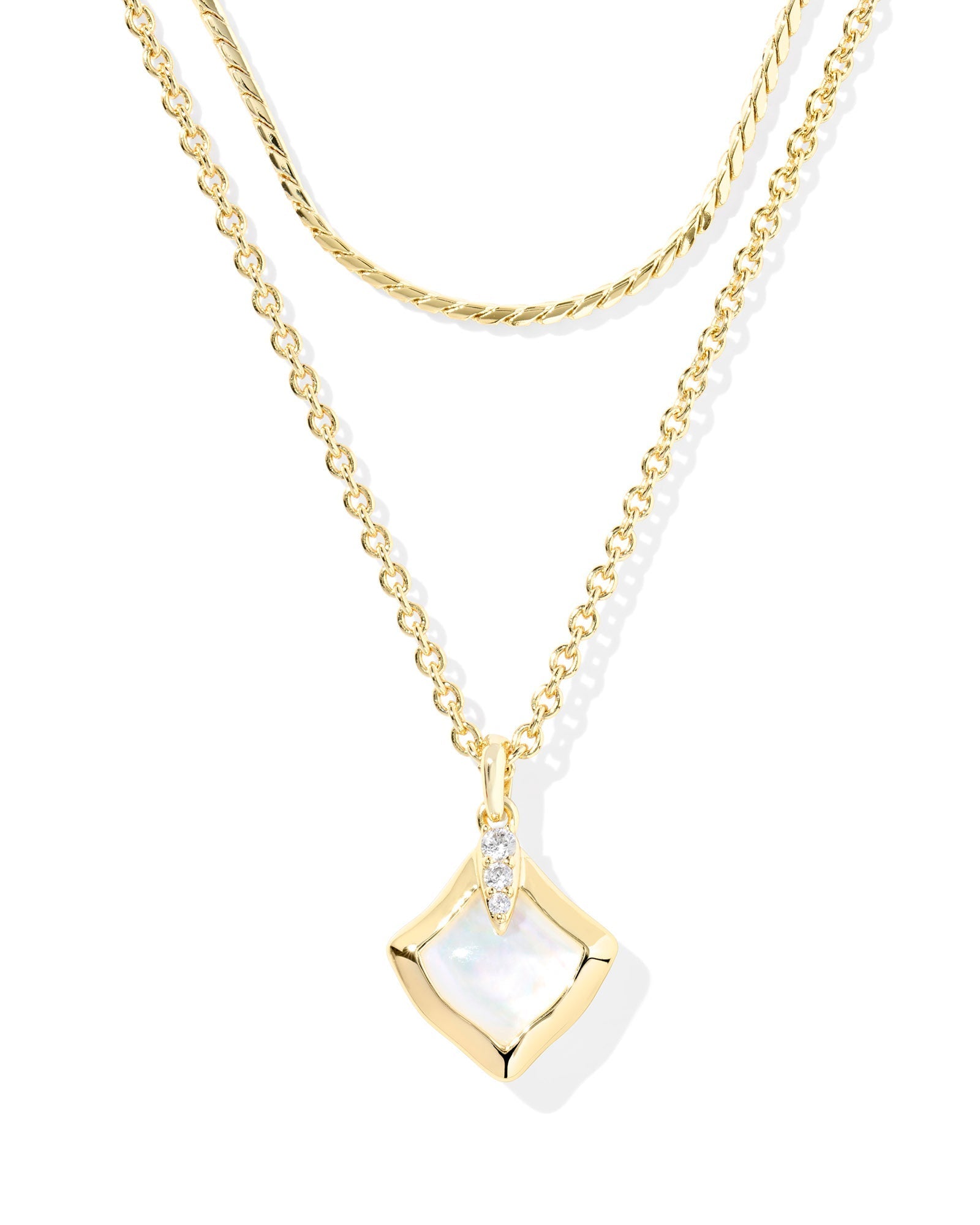 Kendra Scott Joelle Multi Strand Necklace-- Gold Ivory Mother of Pearl