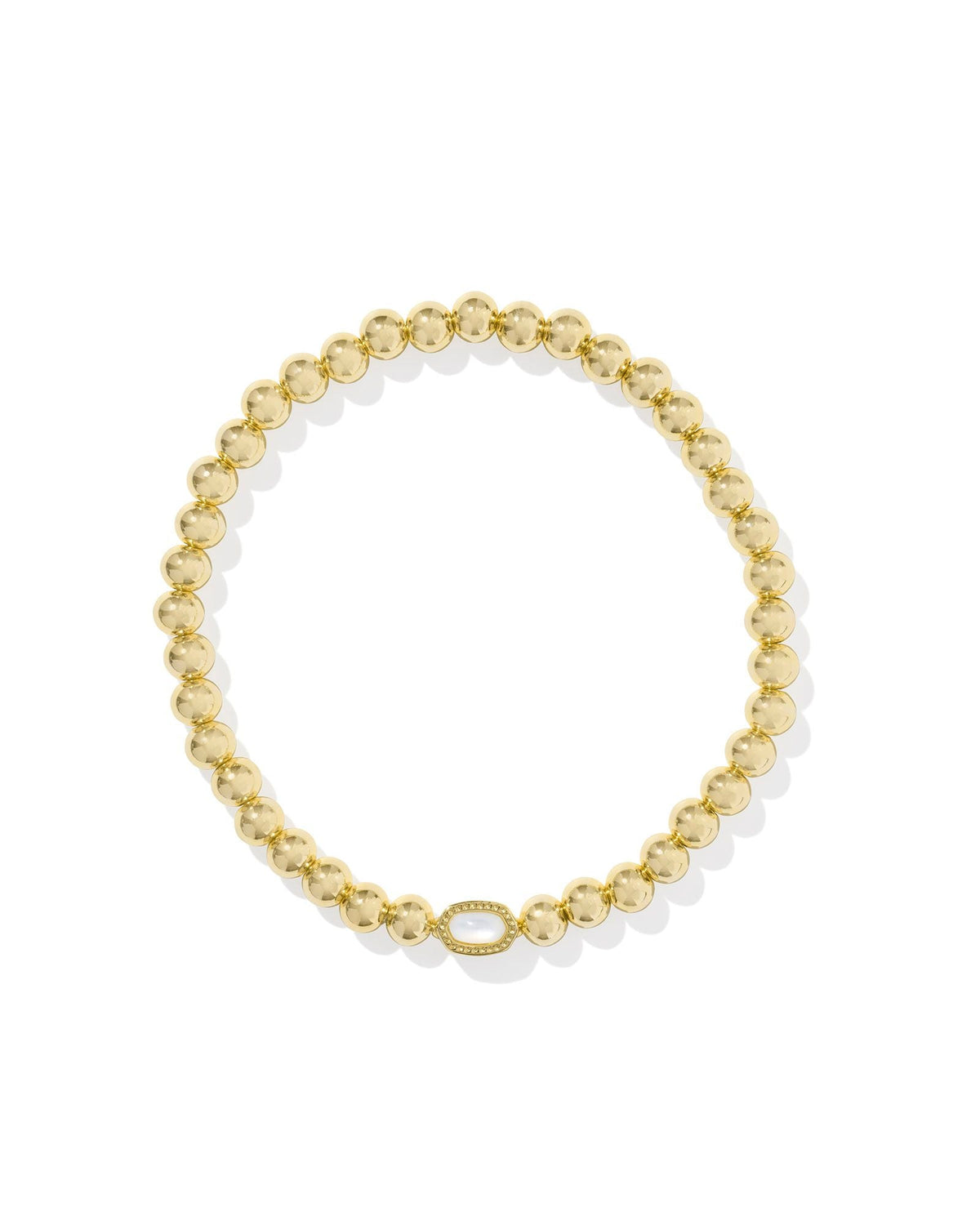 Kendra Scott Accessory Kendra Scott Mini Elaina Gold Stretch Bracelet in Ivory Mother of Pearl. Gold