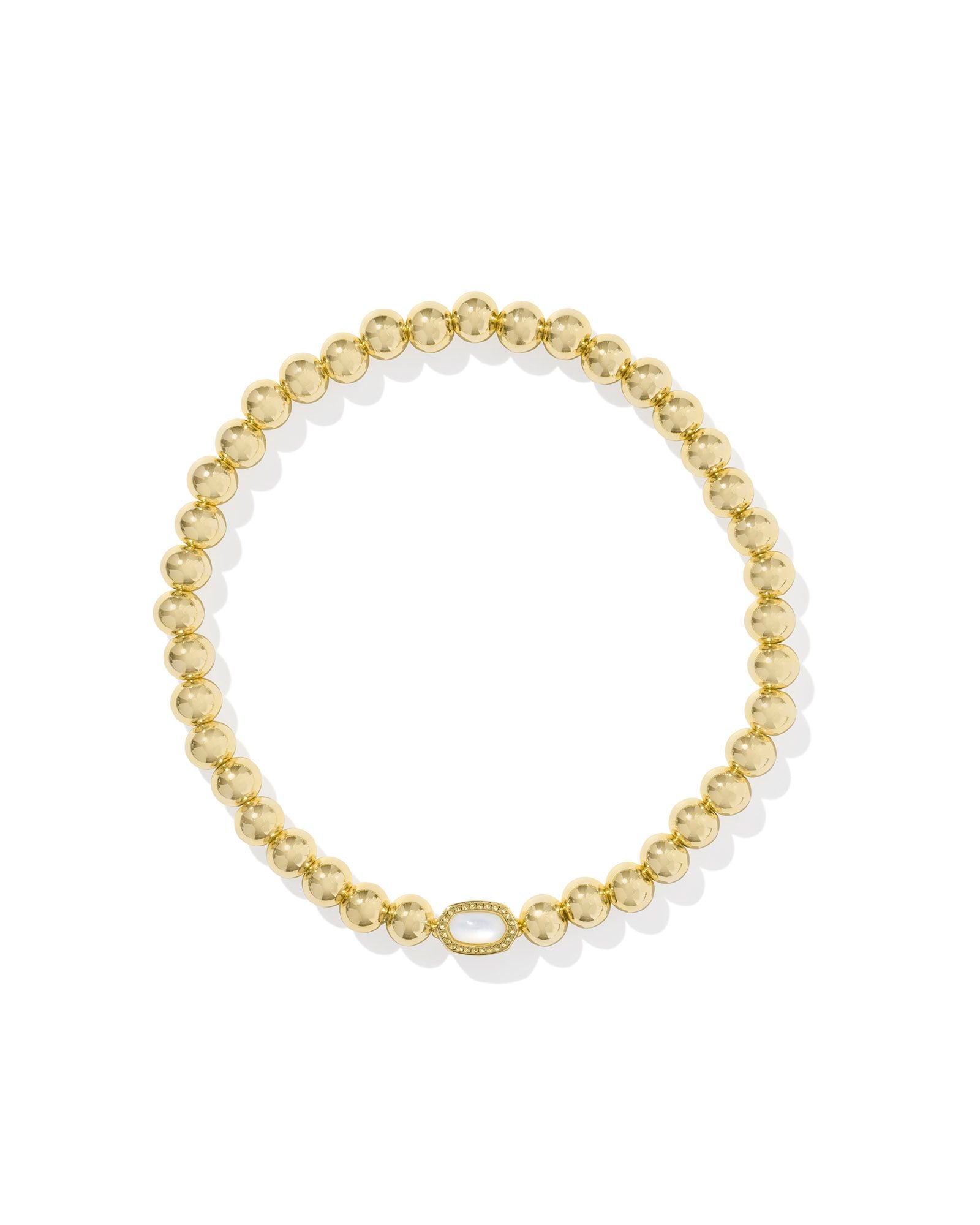 Kendra Scott Accessory Kendra Scott Mini Elaina Gold Stretch Bracelet in Ivory Mother of Pearl. Gold