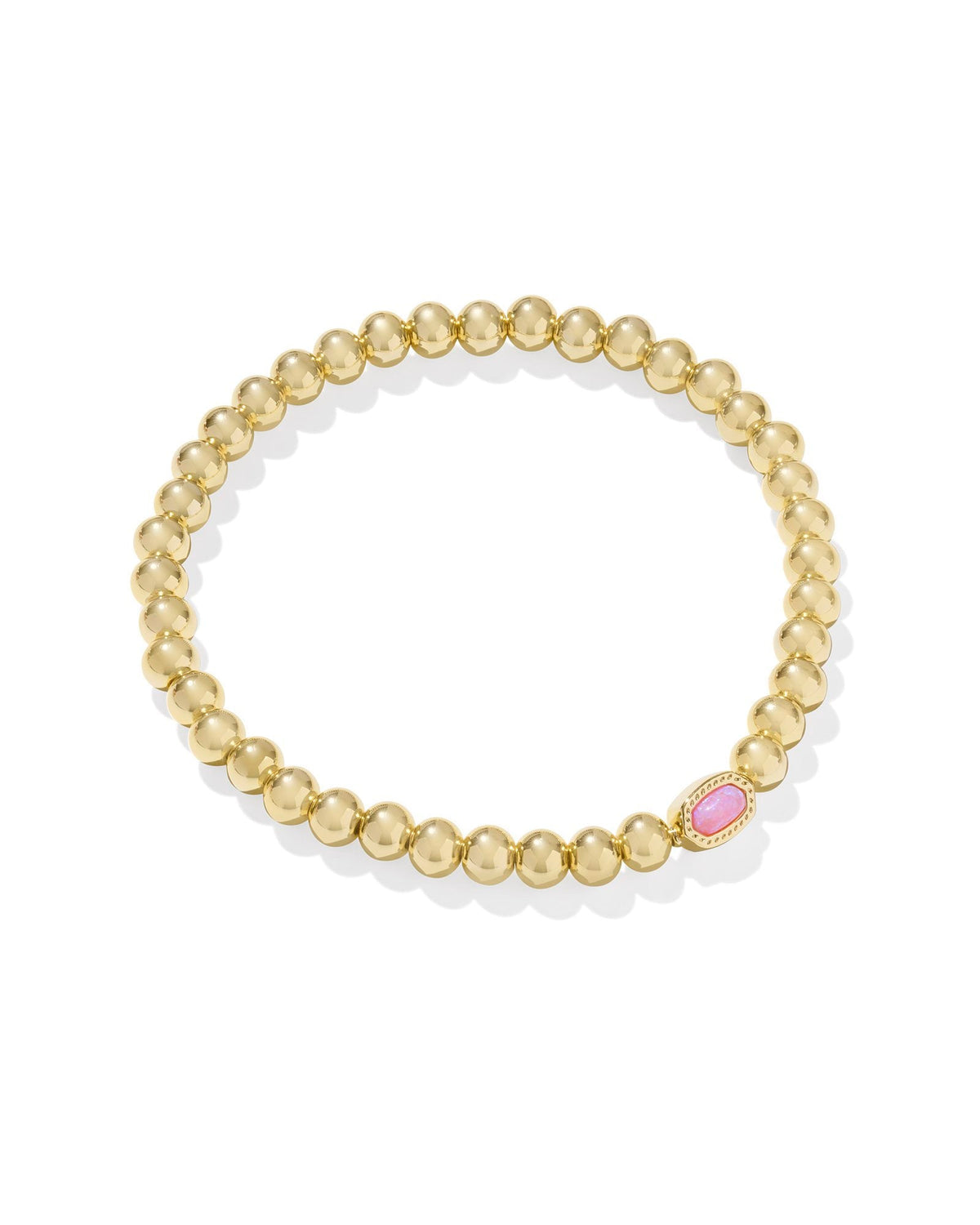 Kendra Scott Mini Elaina Stretch Bracelet-- Gold Carnation Opal