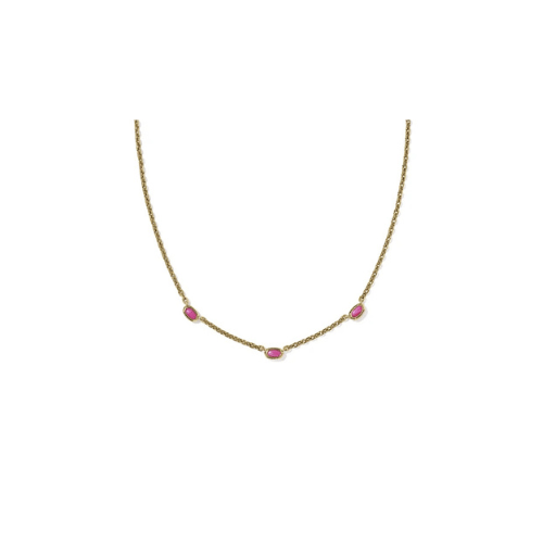Kendra Scott Mini Elisa Strand Necklace - Gold Pink Mix