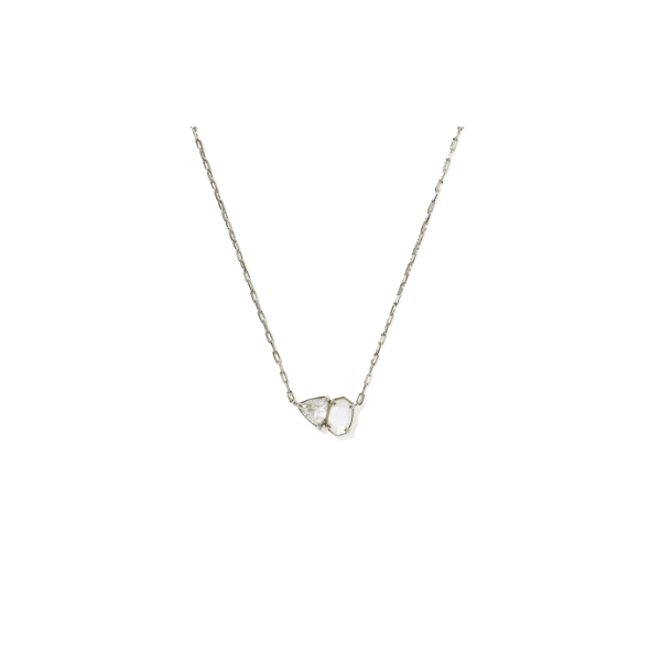 Kendra Scott Jewelry Kendra Scott Tatum June Short Pendant Necklace-- Rhod Rhodium