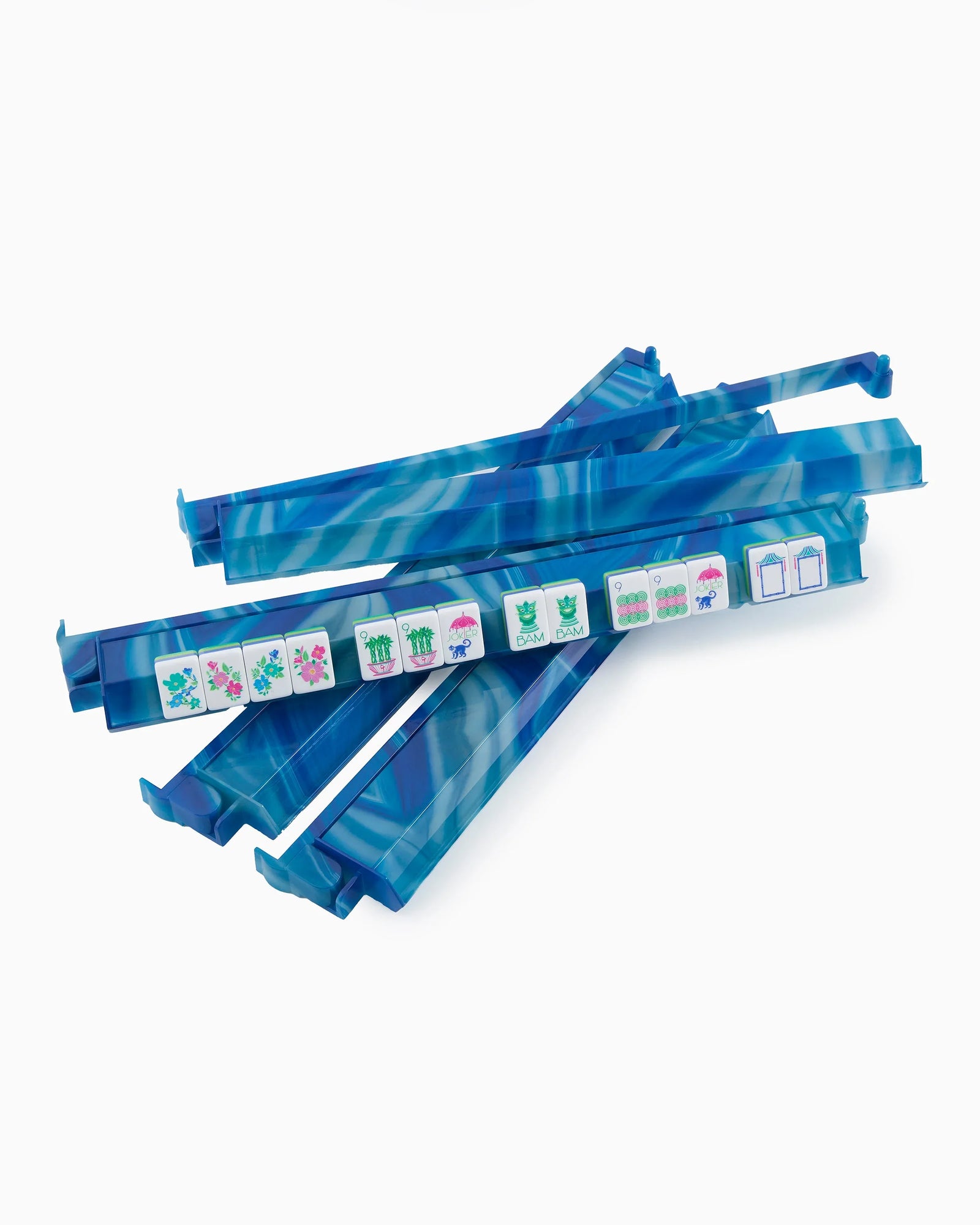 Oh My Mahjong Gifts Oh My Mahjong- Rack And Pusher Set Blue Agate