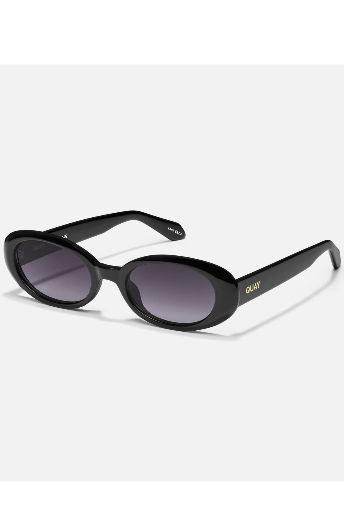 Quay Felt Cute Sunglasses-- Black/Smoke