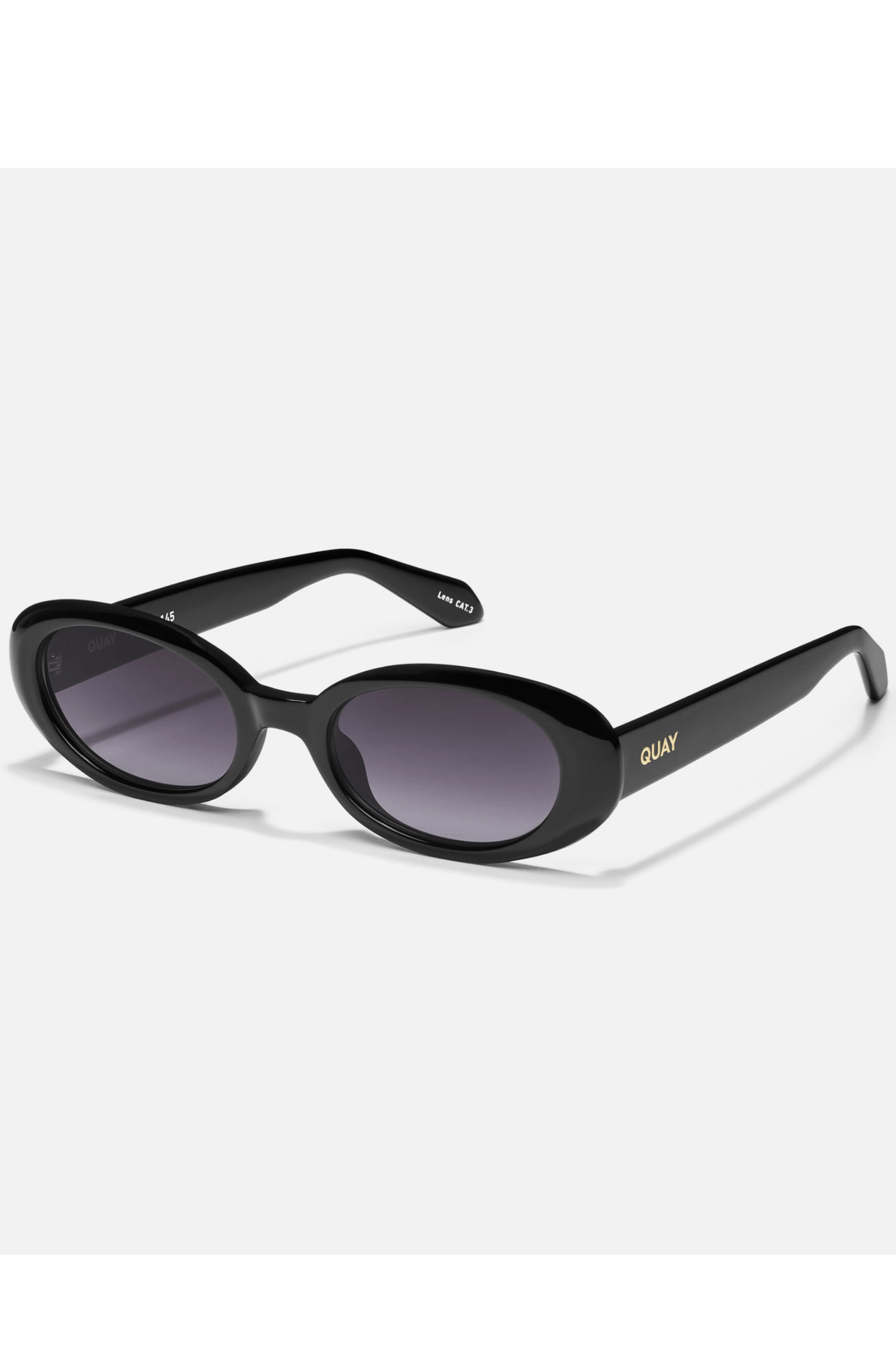 Quay Felt Cute Sunglasses-- Black/Smoke
