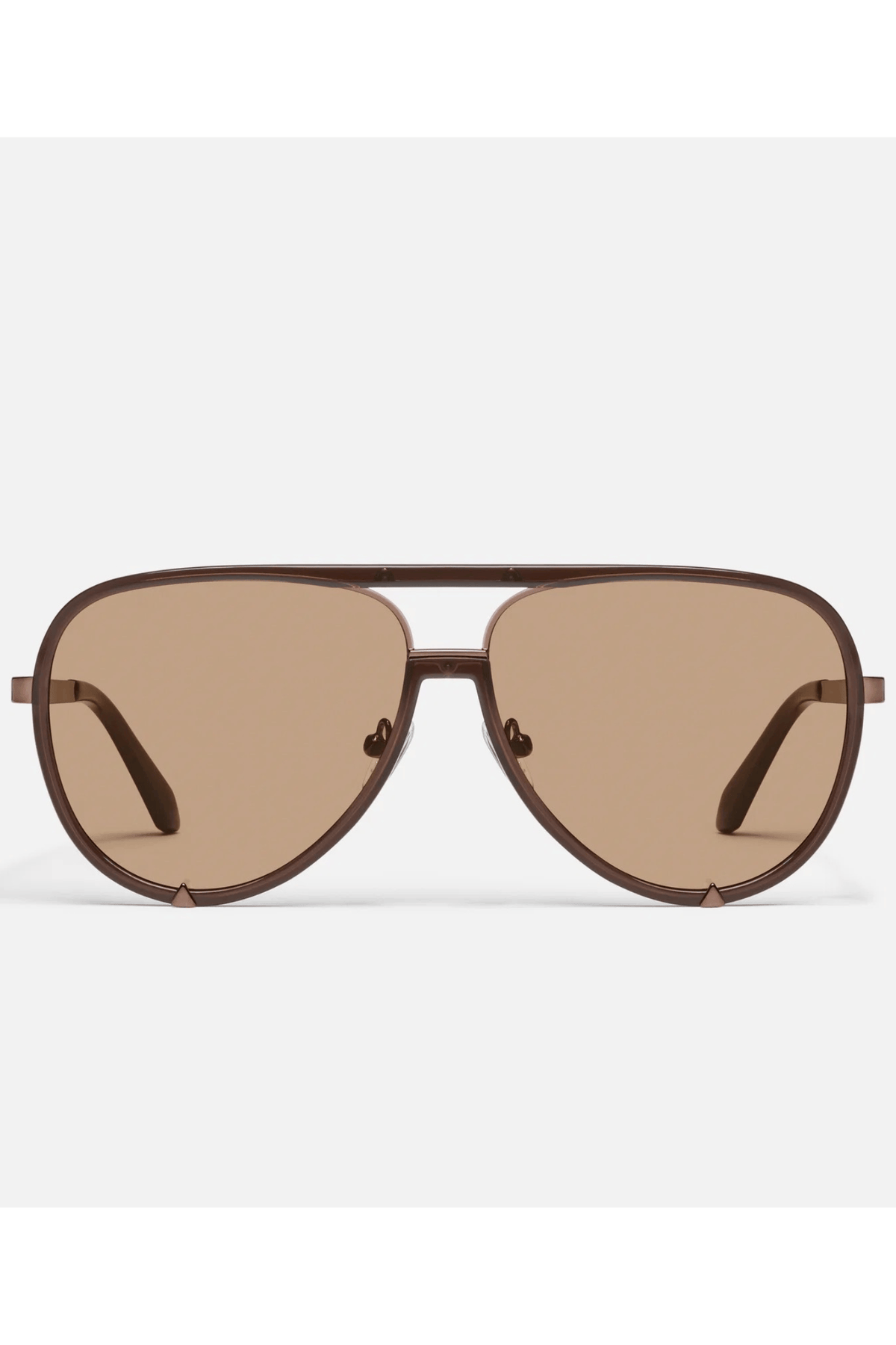 Quay High Profile Sunglasses-- Dark Brown/Tan