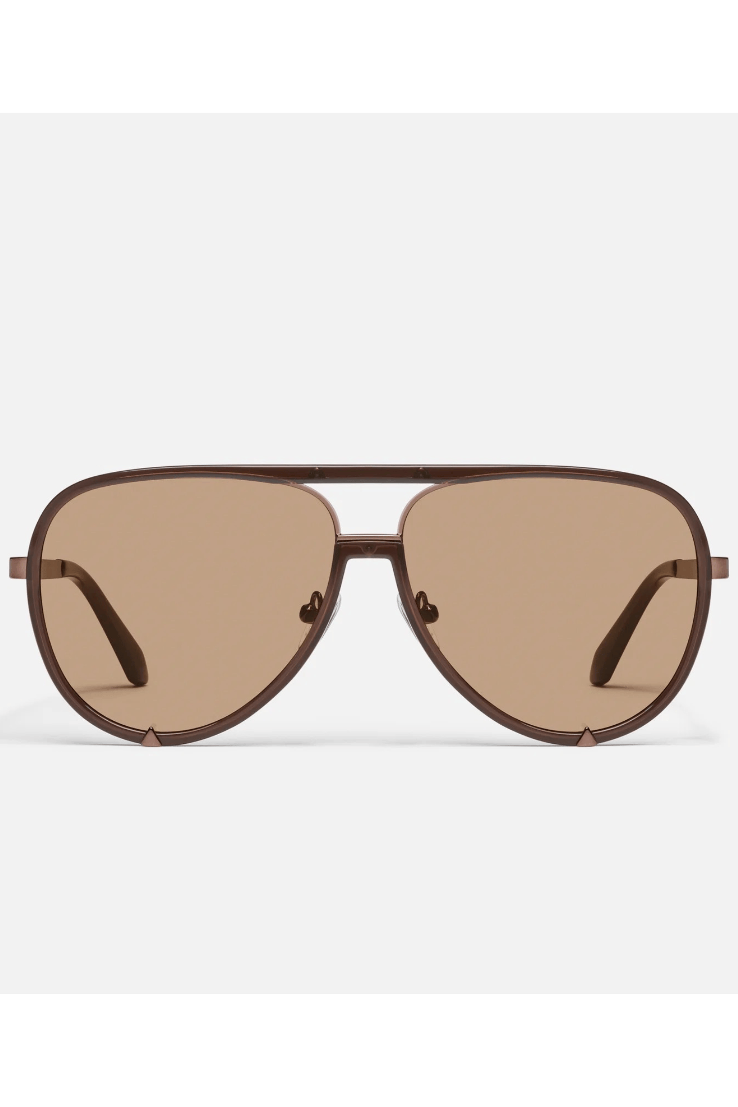 Quay High Profile Sunglasses-- Dark Brown/Tan