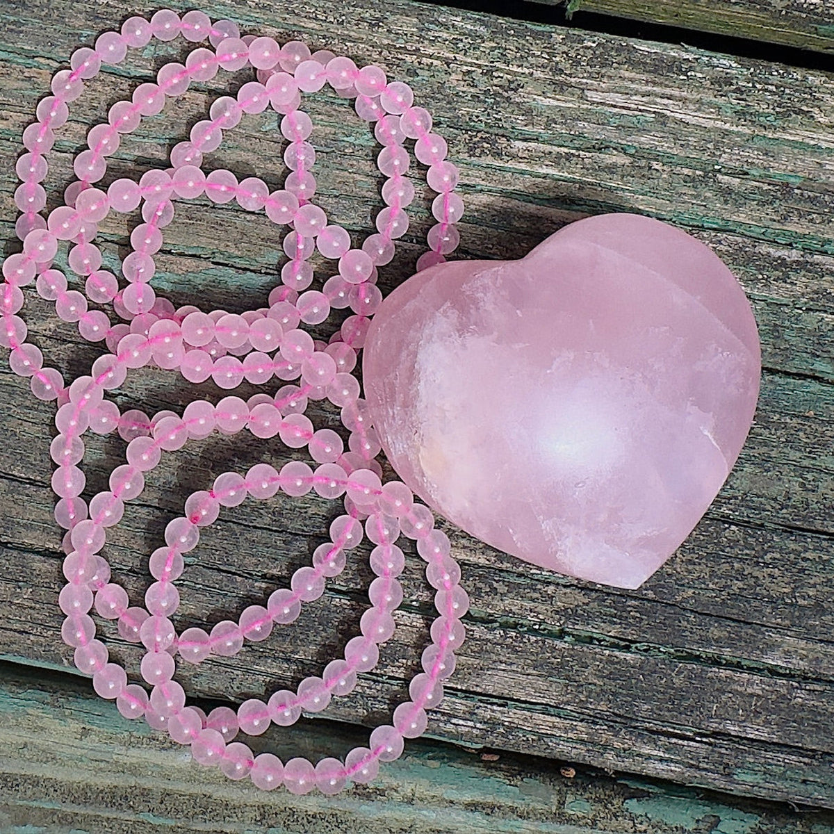 Rose Quartz Beaded Stretch Bracelet - 8mm Gemstones