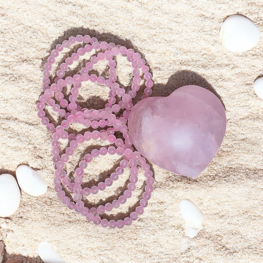 Rose Quartz Beaded Stretch Bracelet - 8mm Gemstones