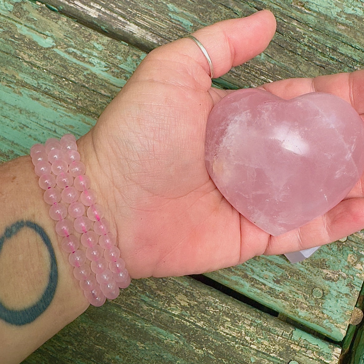 Rose Quartz Beaded Stretch Bracelet - 8mm Gemstones