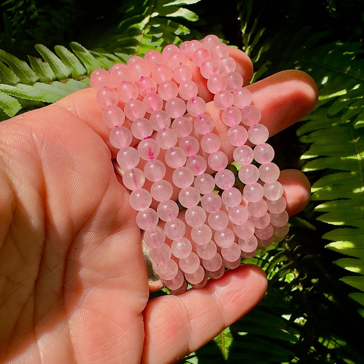 Rose Quartz Beaded Stretch Bracelet - 8mm Gemstones