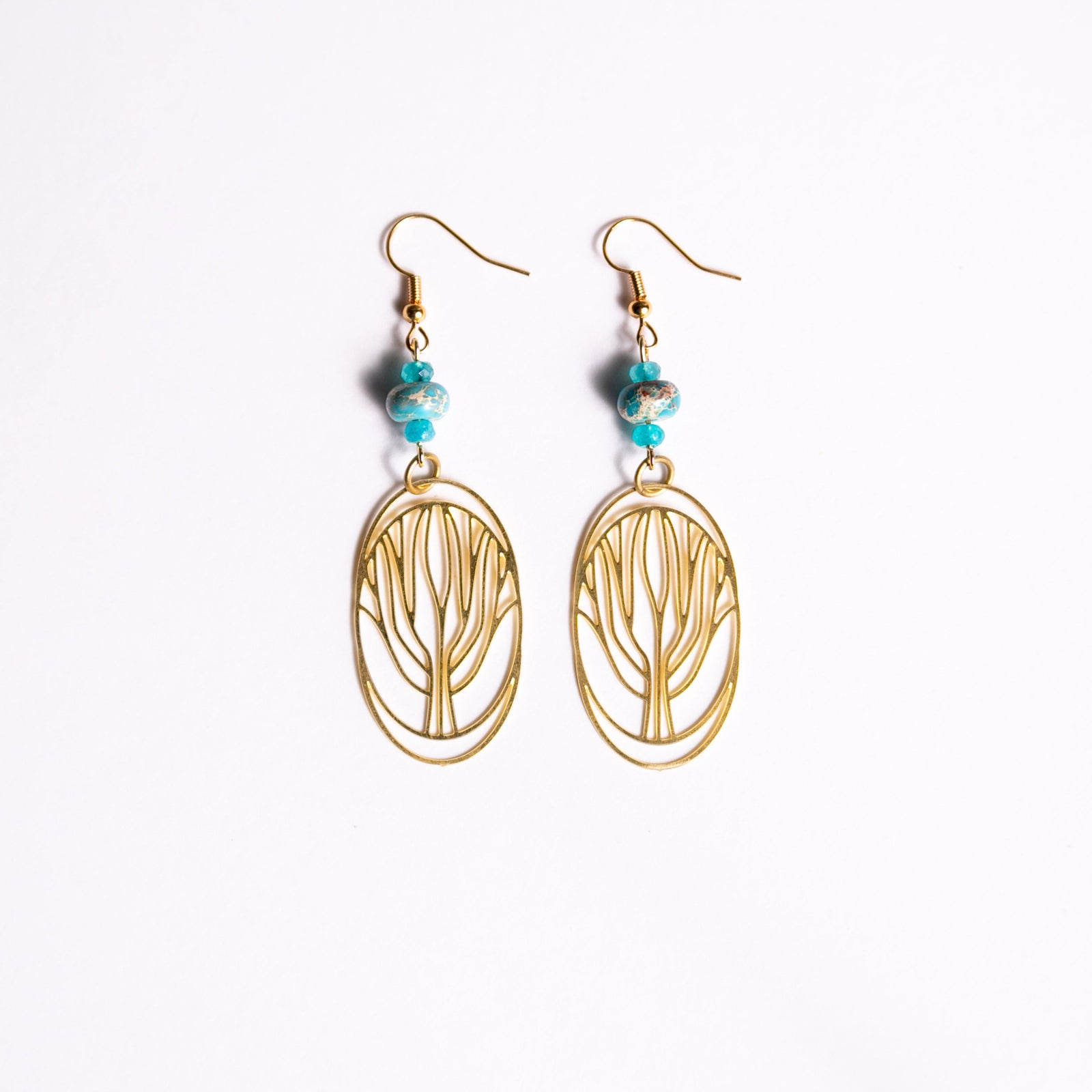 Tree Silhouettes with Sea Sediment Jasper