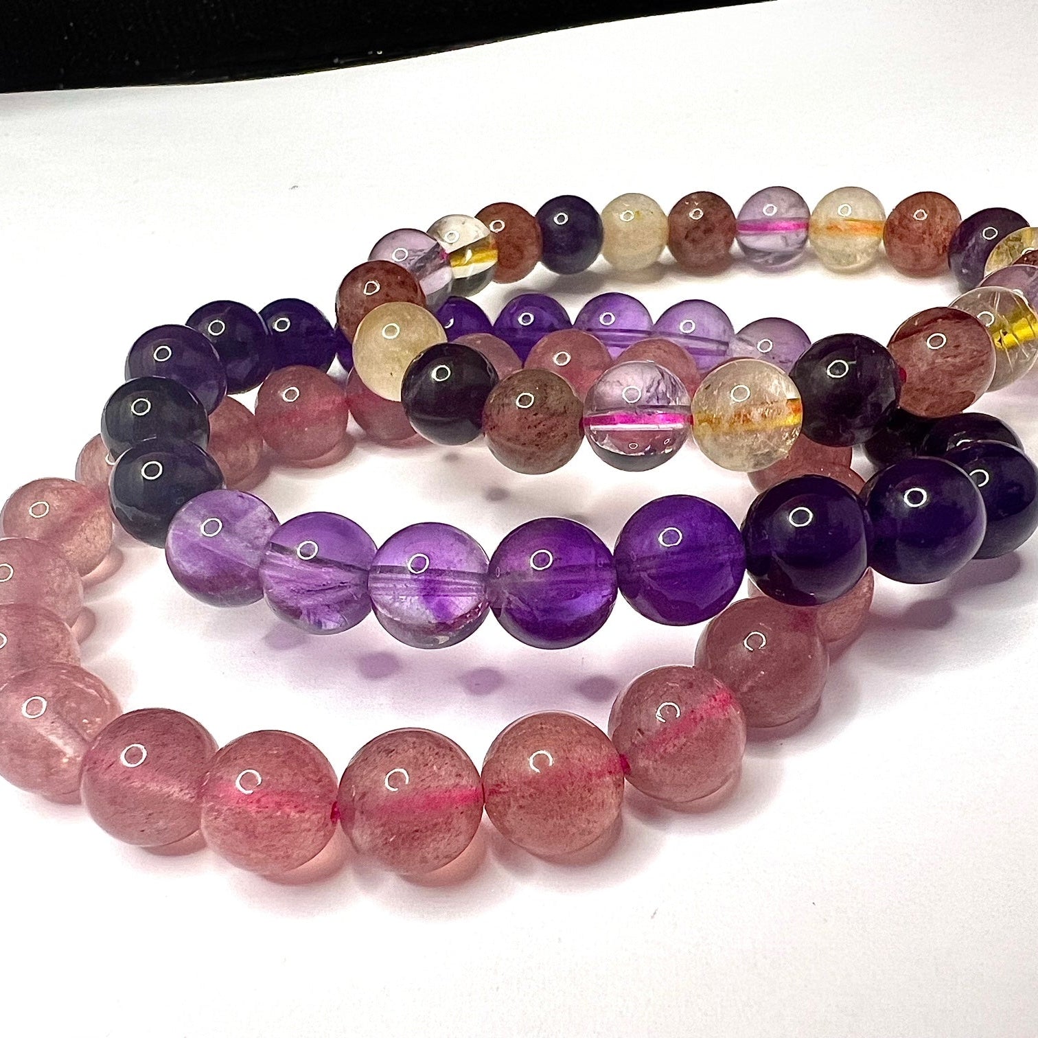 Strawberry Quartz Stretch Bracelet - 6mm Gemstones