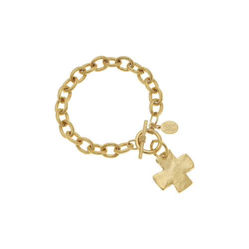 Susan Shaw Jewelry Susan Shaw Cross Toggle Bracelet Gold