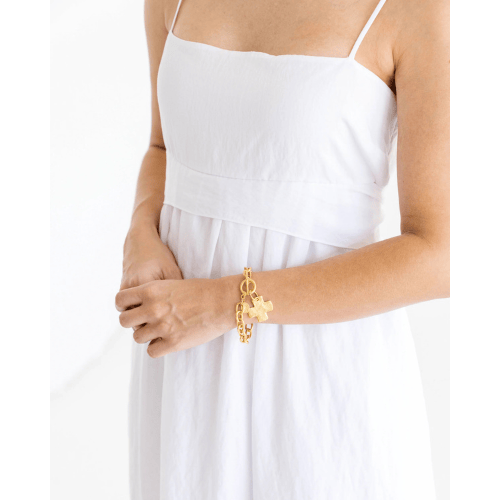 Susan Shaw Jewelry Susan Shaw Cross Toggle Bracelet Gold