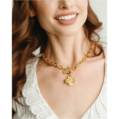 Susan Shaw Jewelry Susan Shaw Cross Toggle Necklace Gold