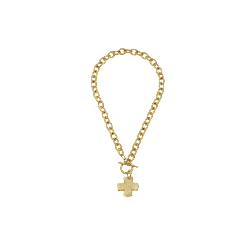Susan Shaw Jewelry Susan Shaw Cross Toggle Necklace Gold