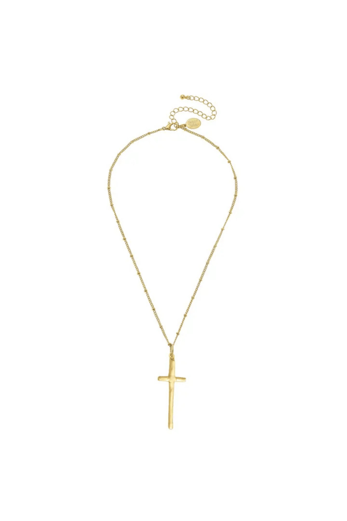 Susan Shaw Dainty Elongated Cross Necklace