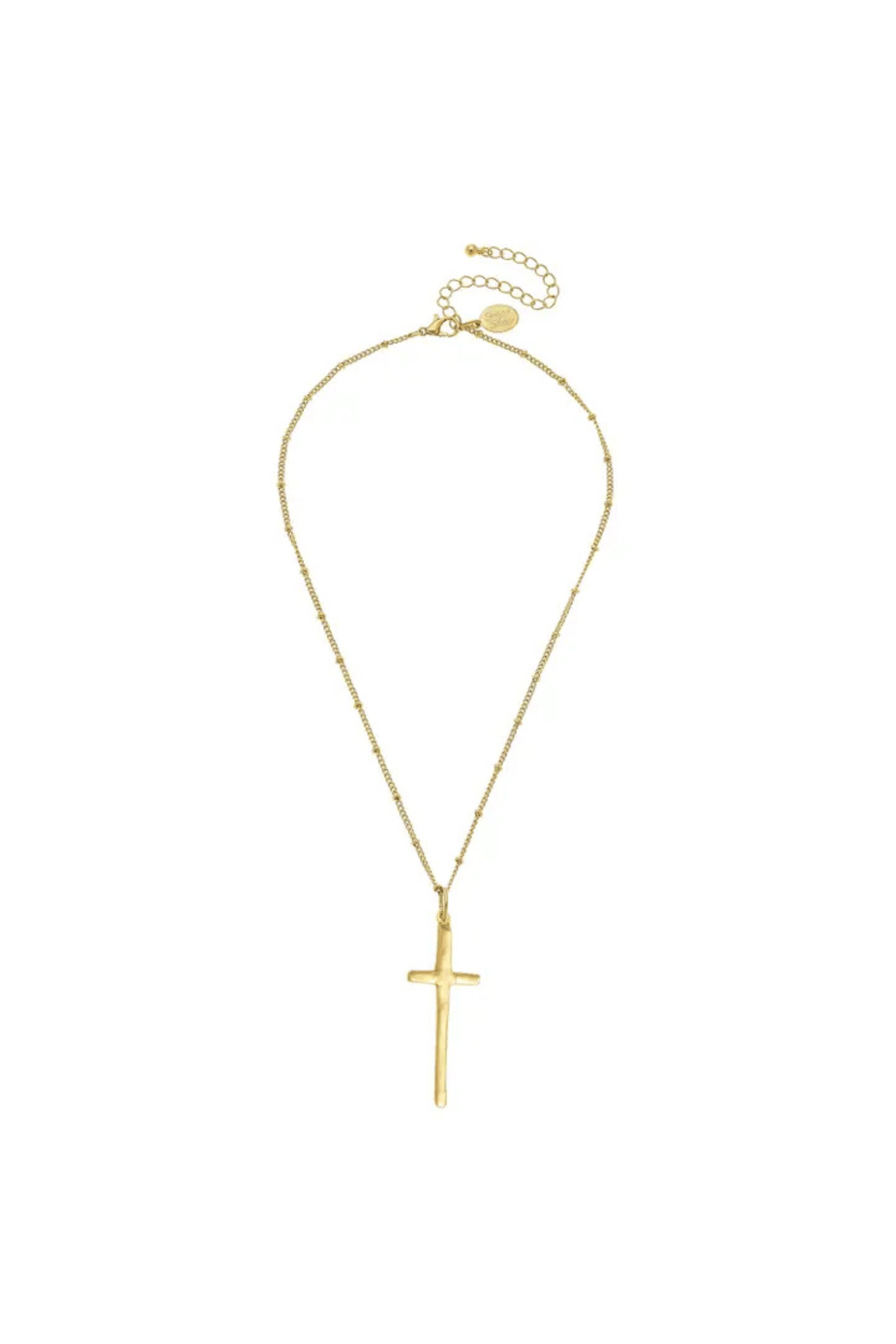 Susan Shaw Dainty Elongated Cross Necklace