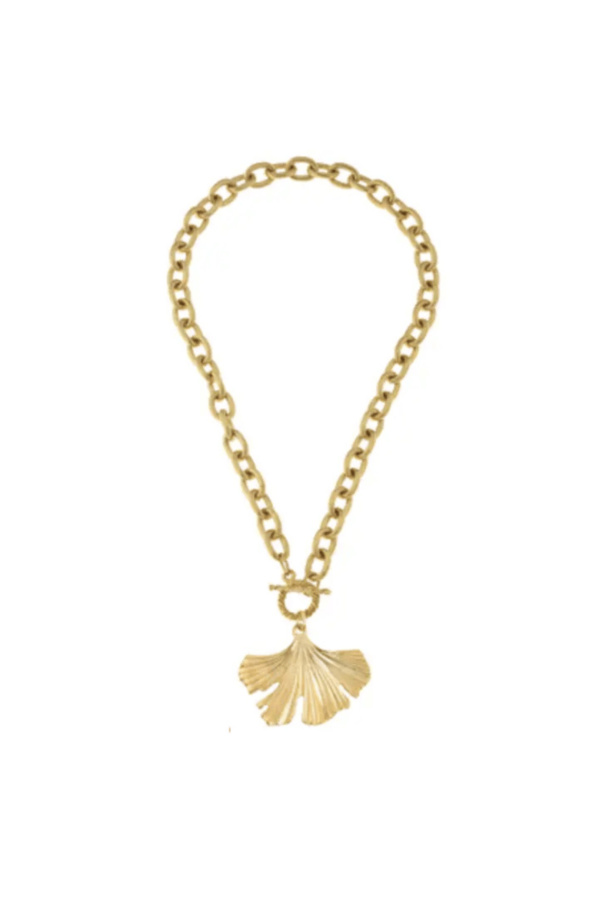 Susan Shaw Ginkgo Leaf Toggle Necklace