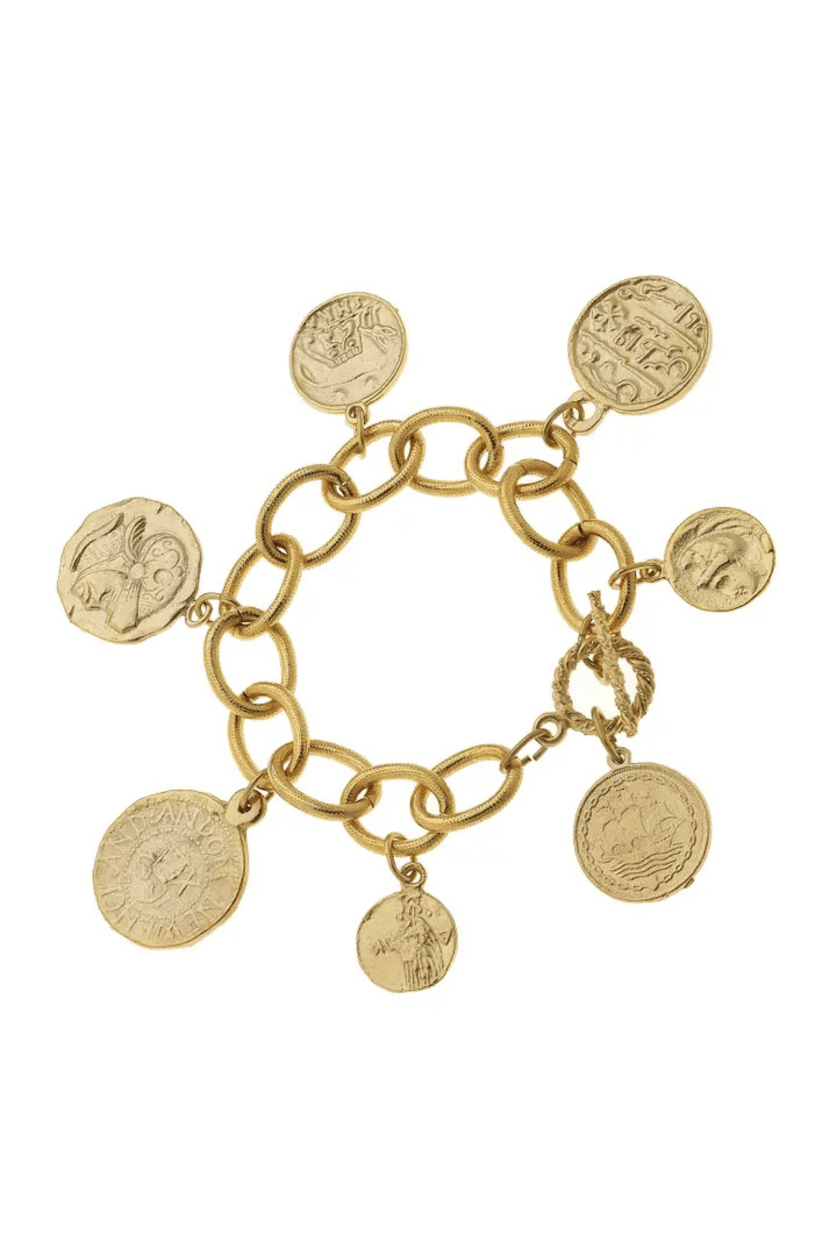 Susan Shaw Jewelry Susan Shaw Gold Coin Charm Bracelet Gold