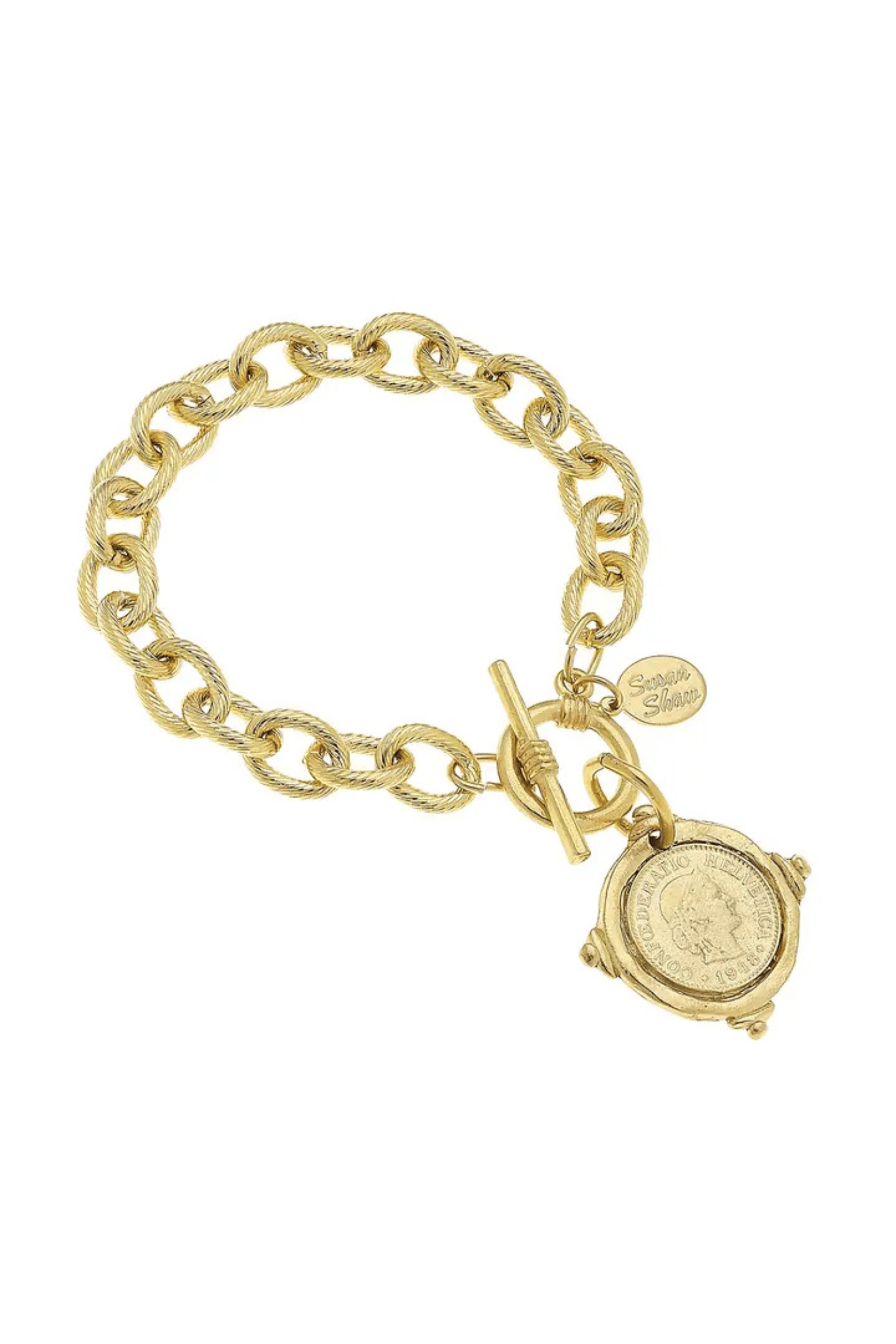 Susan Shaw Gold Intaglio Coin Bracelet