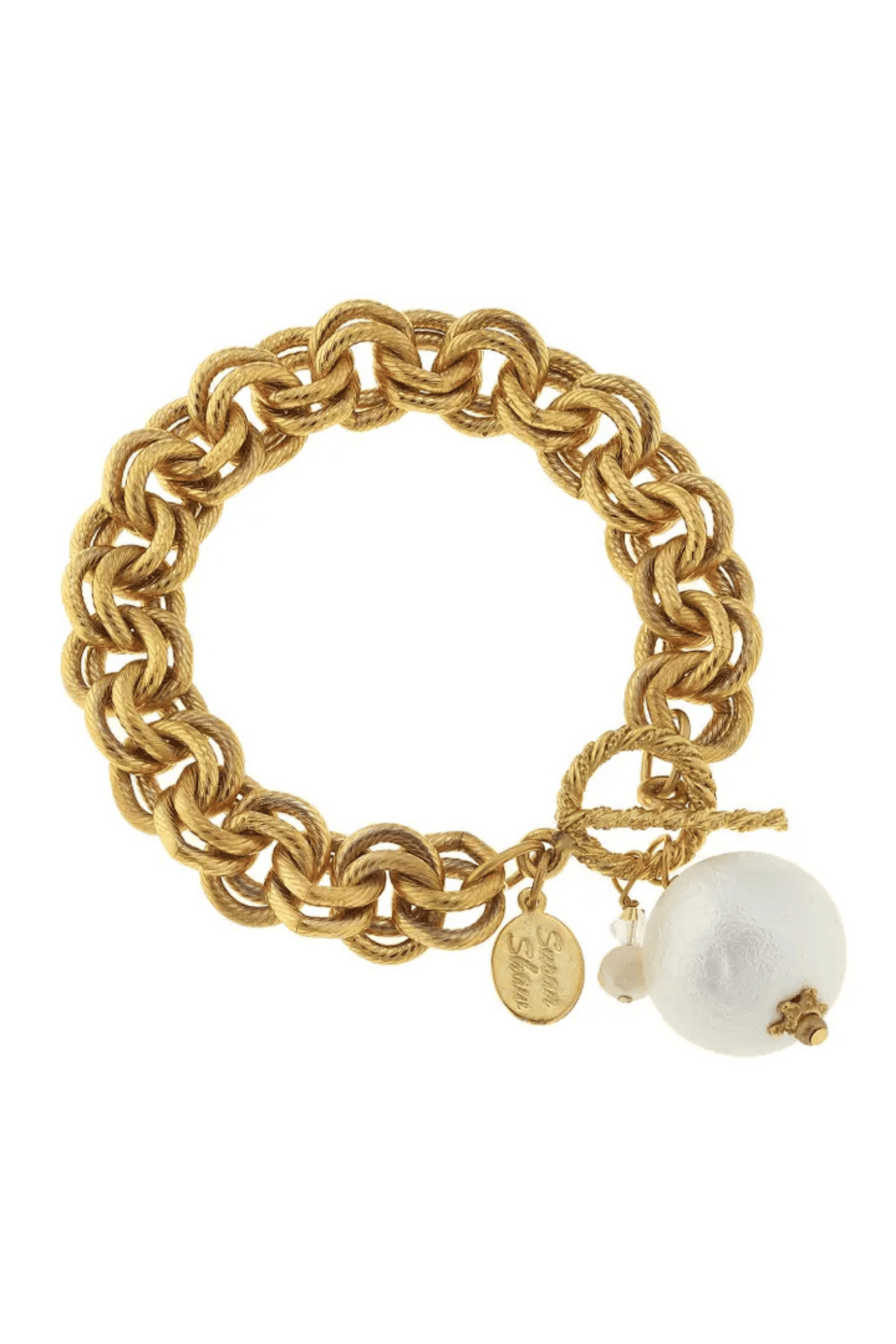 Susan Shaw Gold with Cotton Pearl Bracelet