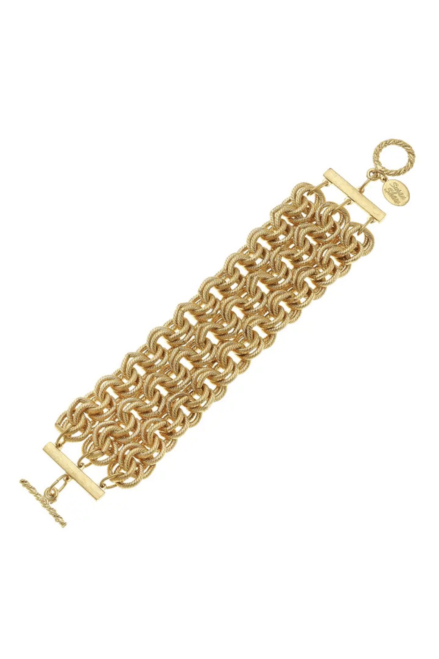Susan Shaw Multi-Strand Gold Chain Bracelet
