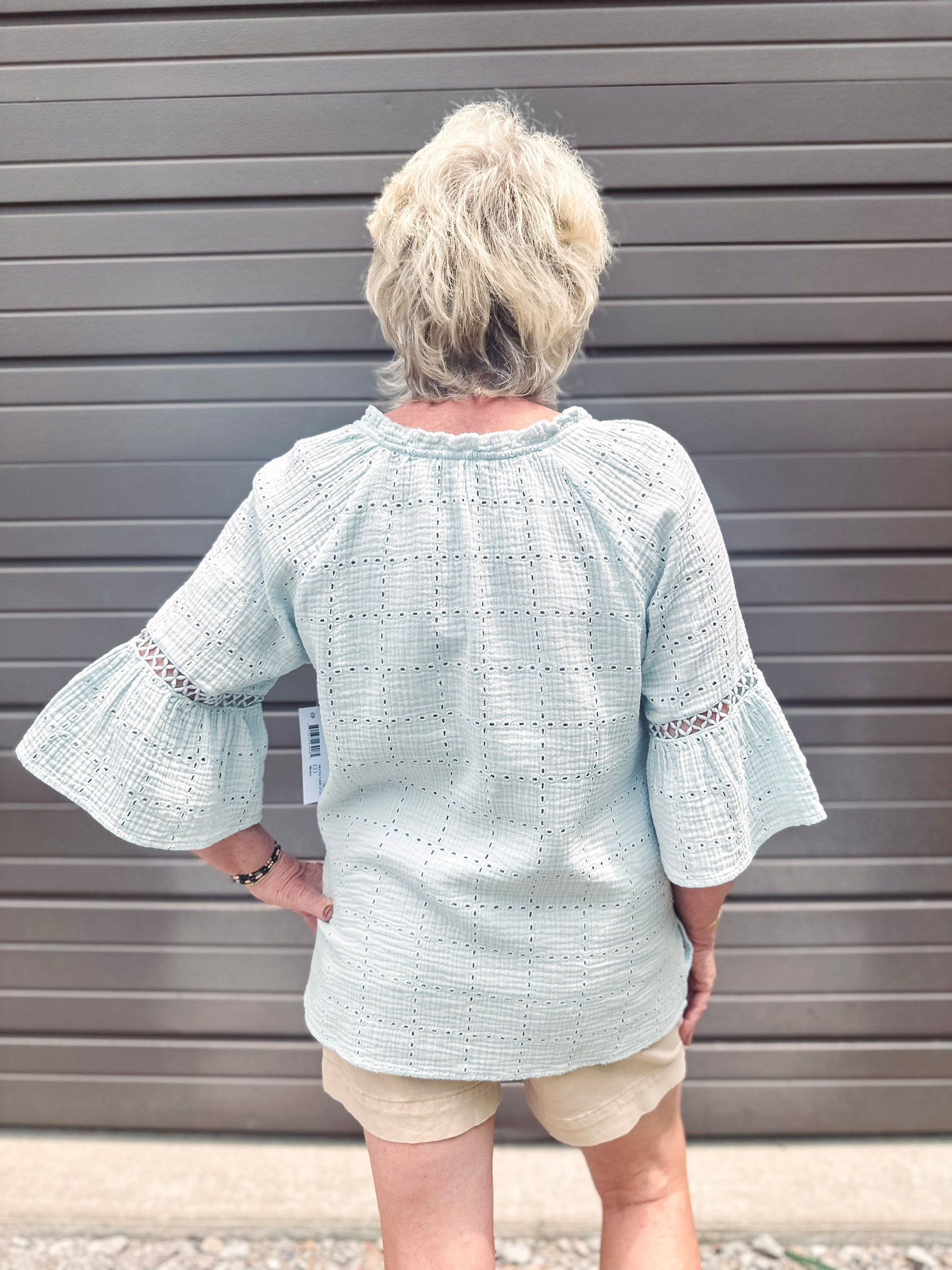 Tribal Shirts & Tops Tribal Cotton Eyelet Gauze Blouse