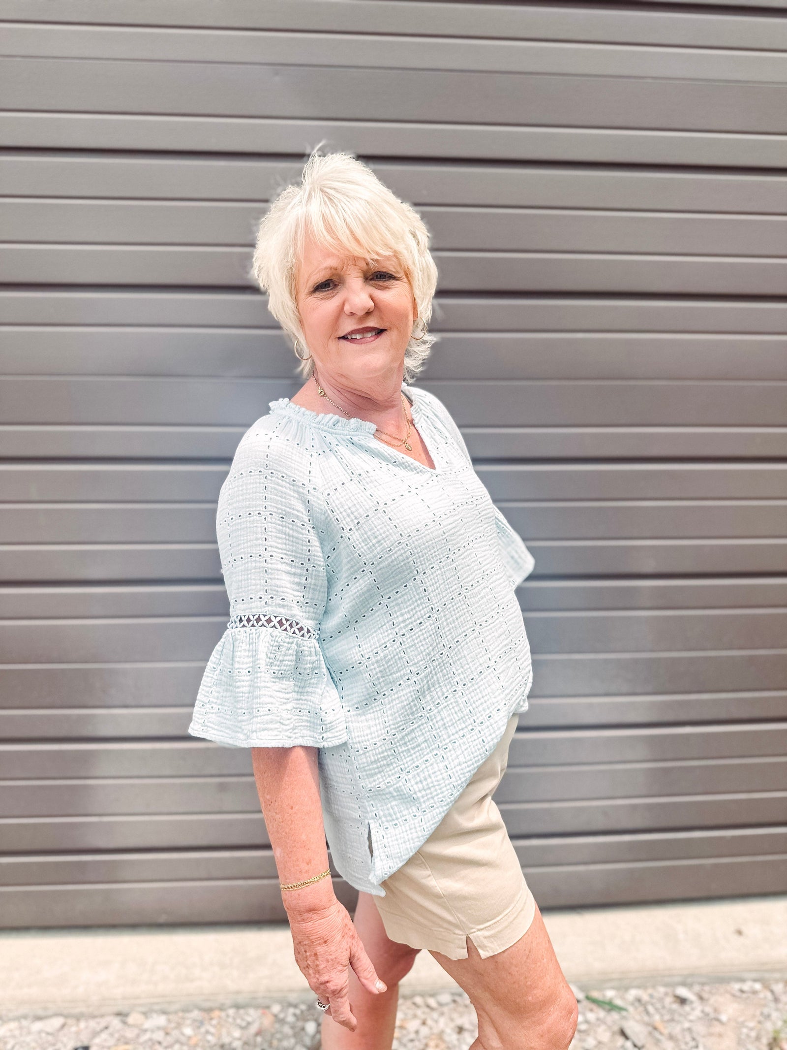 Tribal Shirts & Tops Tribal Cotton Eyelet Gauze Blouse