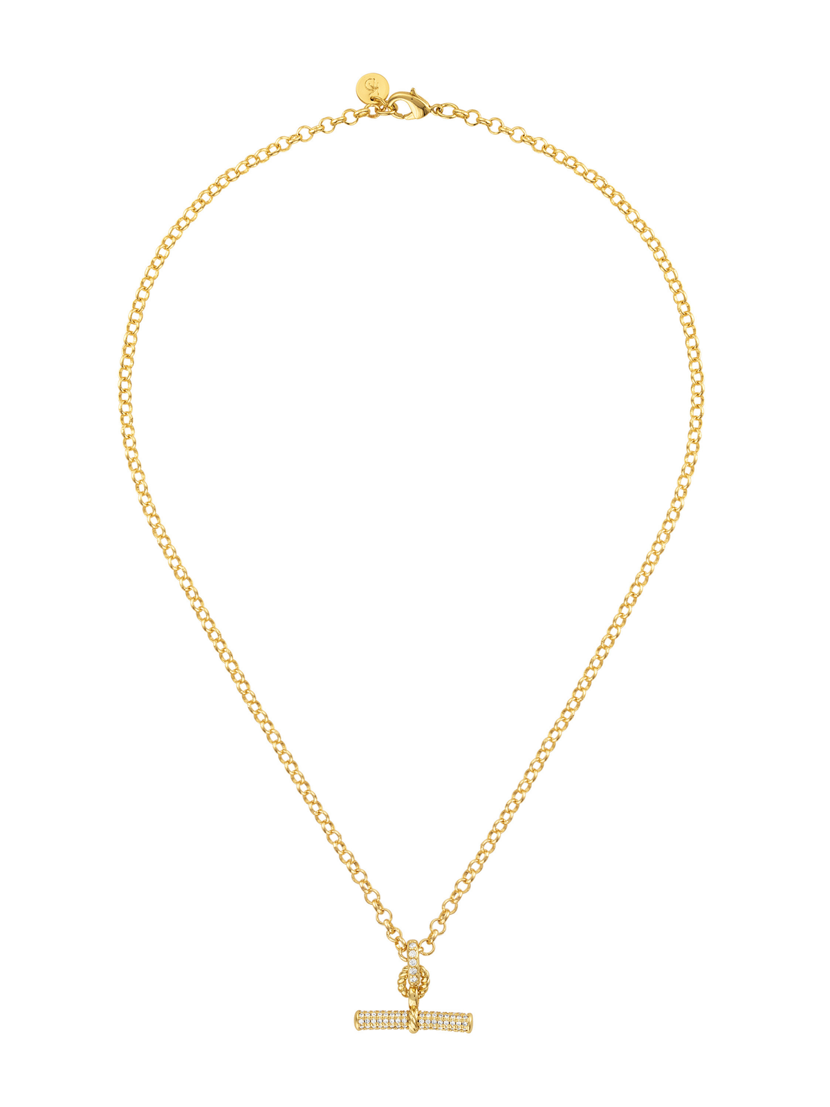 Laurel Pave Toggle Necklace