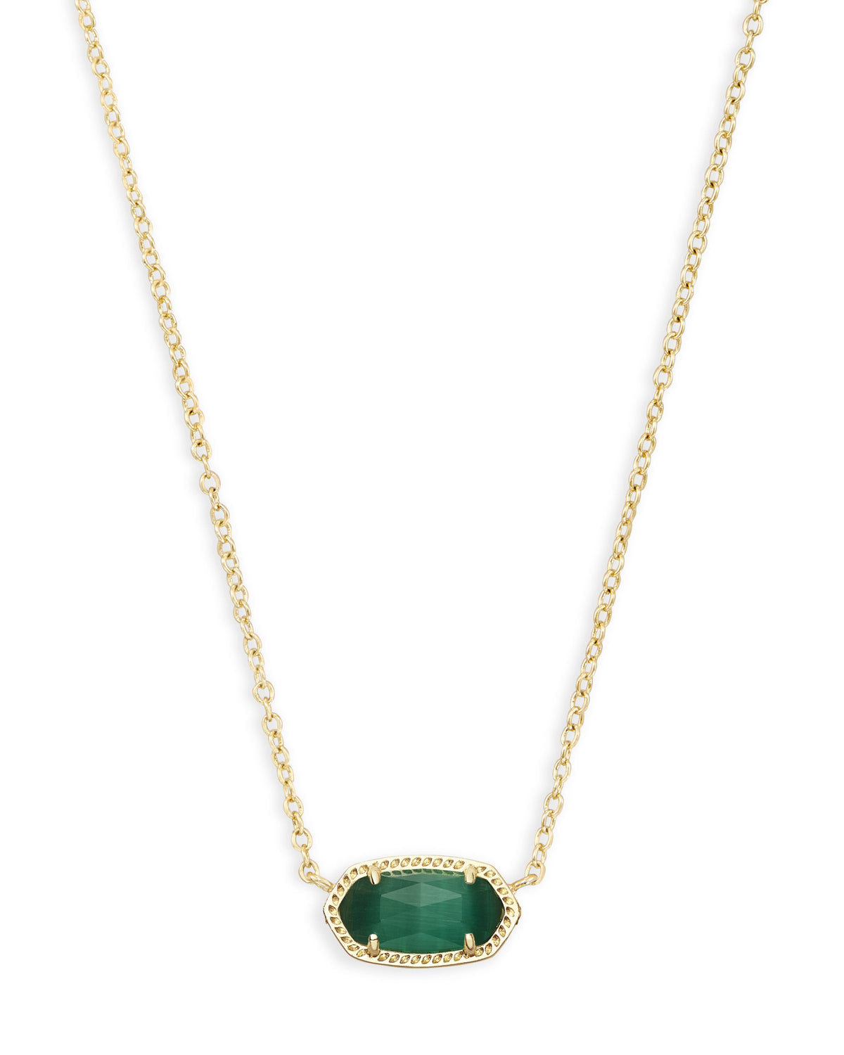 Kendra Scott Elisa Necklace-- Gold Emerald Cat's Eye