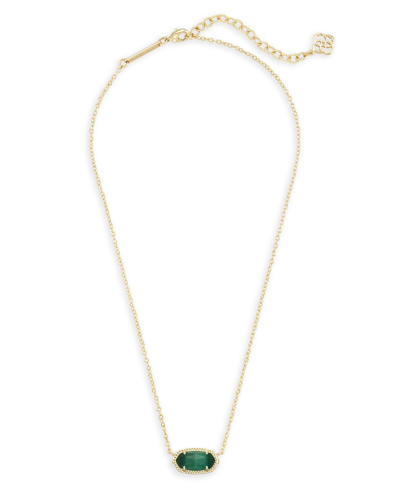 Kendra Scott Elisa Necklace-- Gold Emerald Cat's Eye