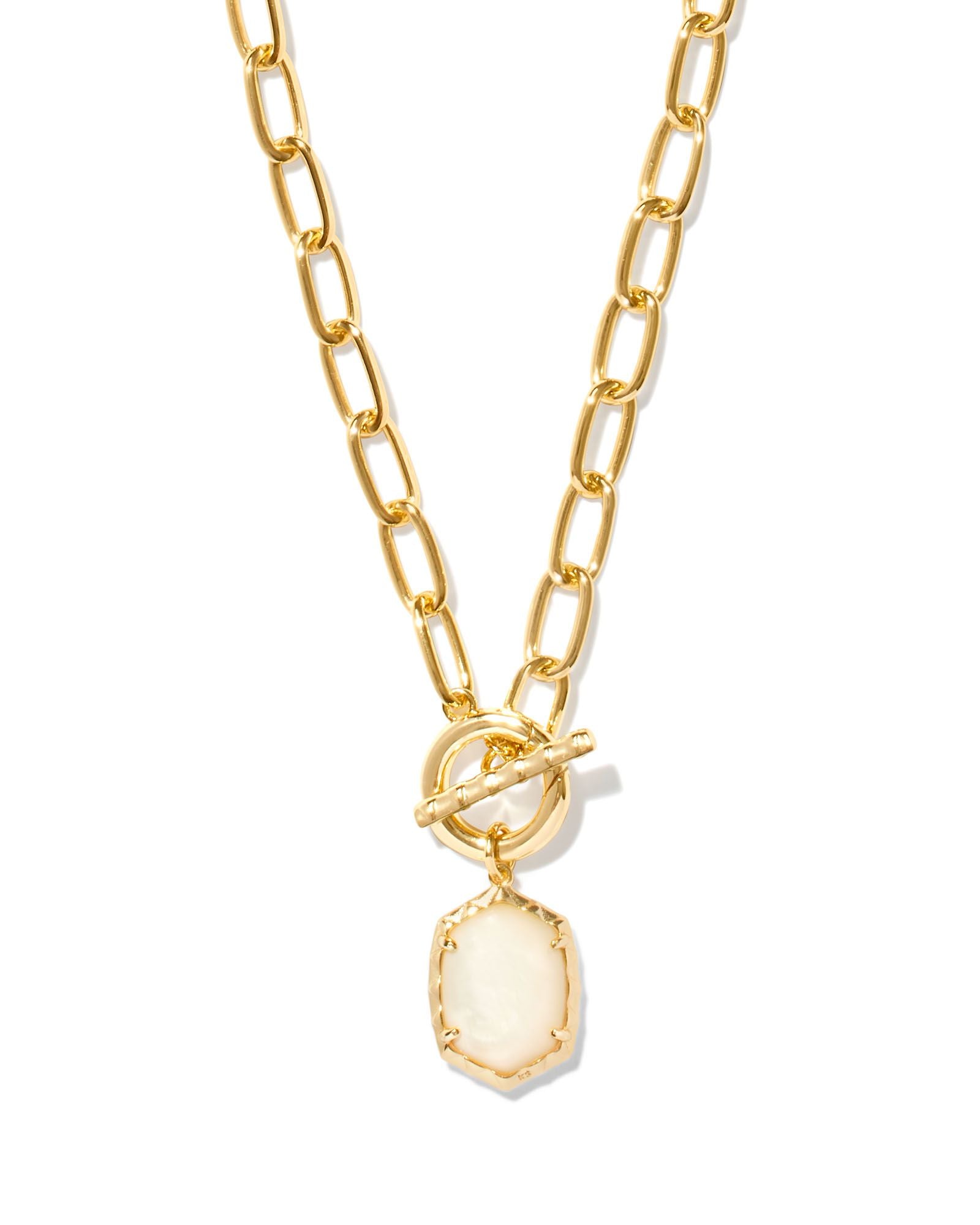 Kendra Scott Daphne Link Chain Necklace-- Gold Ivory Mother of Pearl