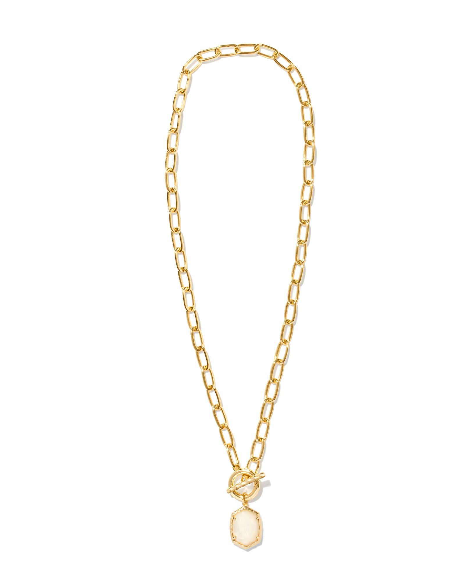 Kendra Scott Daphne Link Chain Necklace-- Gold Ivory Mother of Pearl