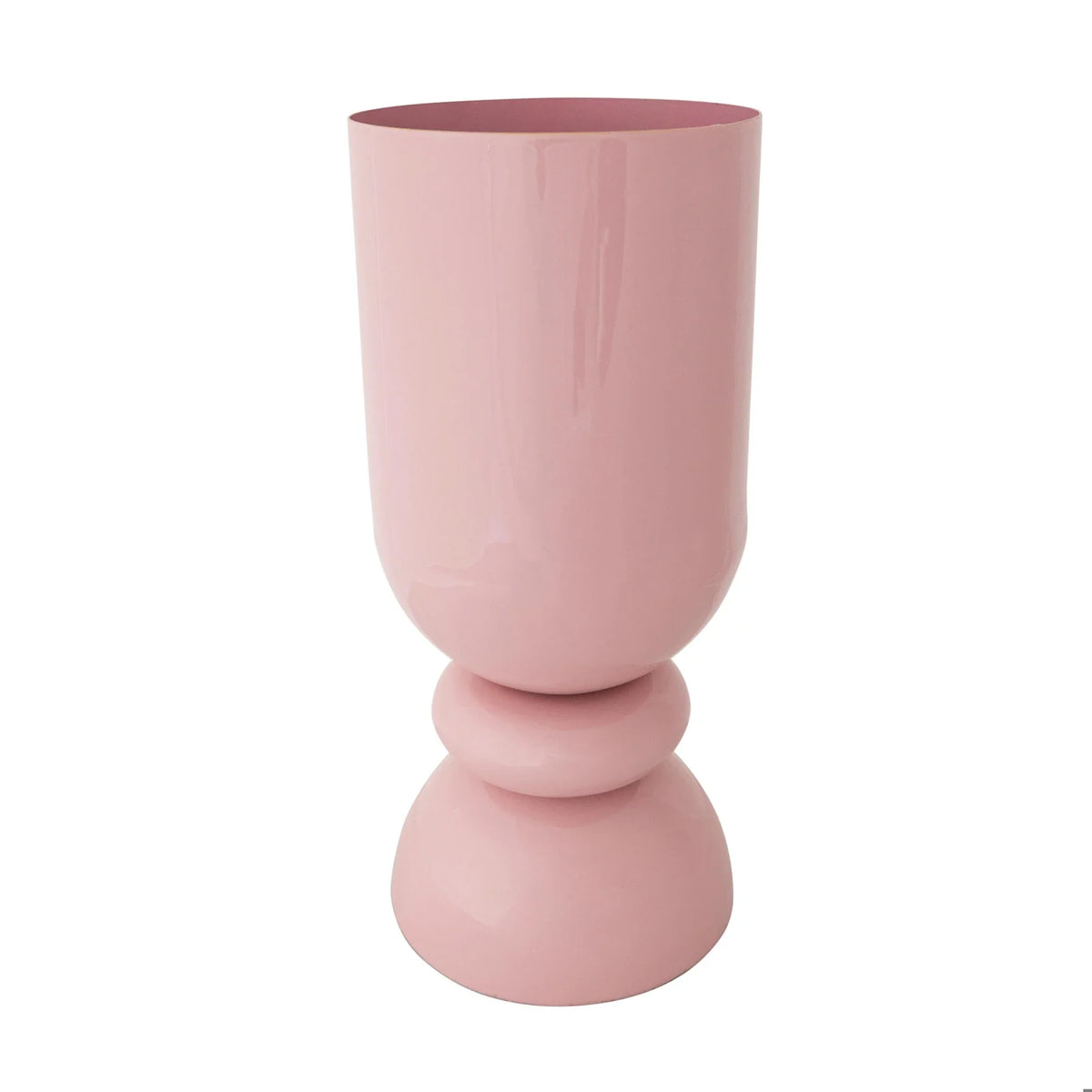 Enameled Metal Footed Vase